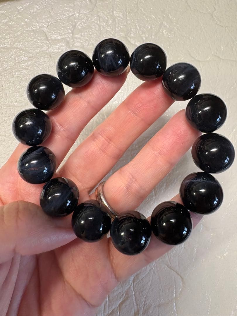 ♡高品質♡15ミリ　ブルーシラー　ブルータイガーアイ　ブレスレット