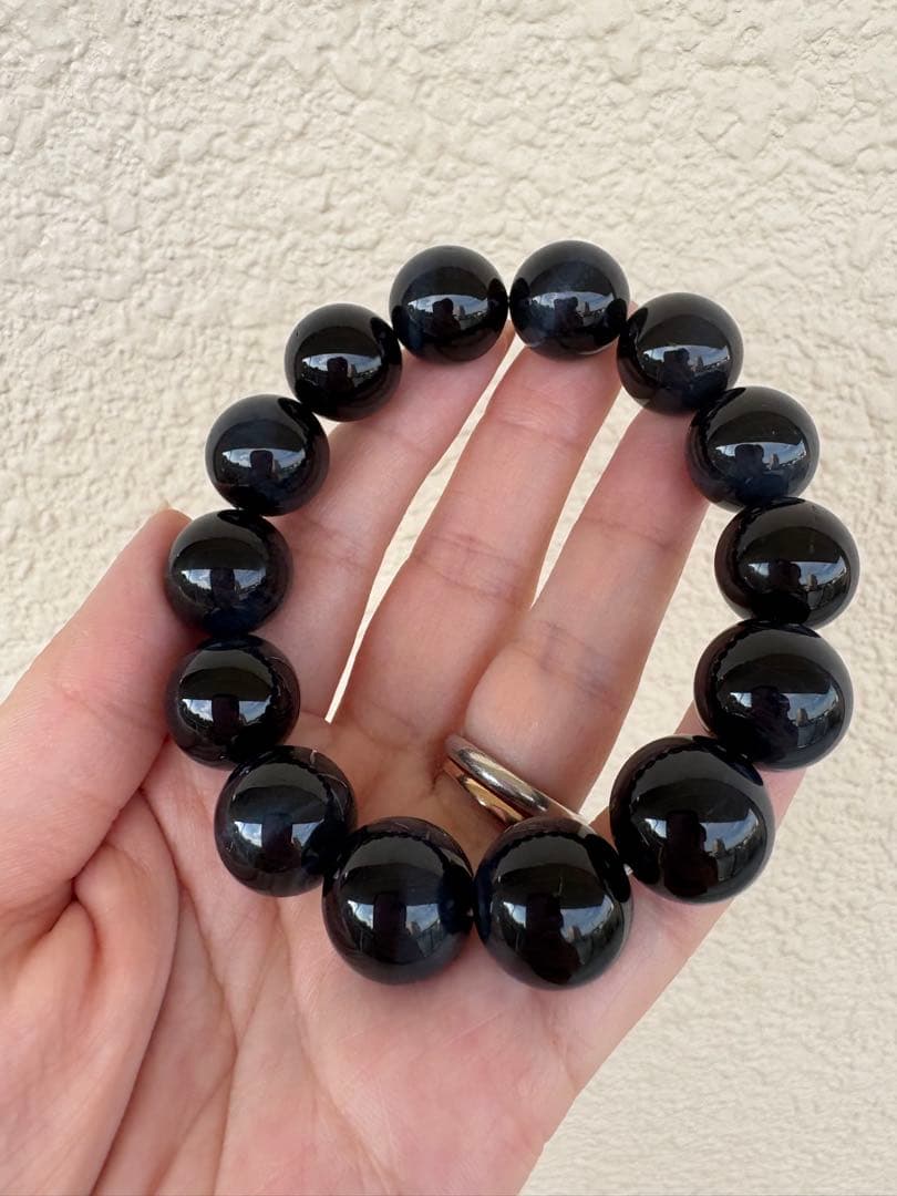 ♡高品質♡15ミリ　ブルーシラー　ブルータイガーアイ　ブレスレット