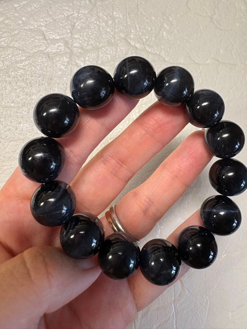 ♡高品質♡15ミリ　ブルーシラー　ブルータイガーアイ　ブレスレット