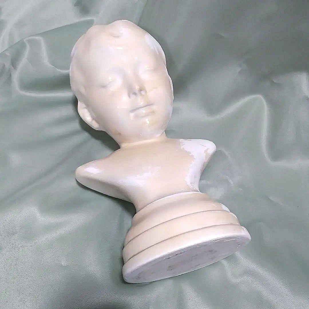 胸像　石膏像　うつむき坊や　アンティーク　インテリア　アート　美術　デッサン