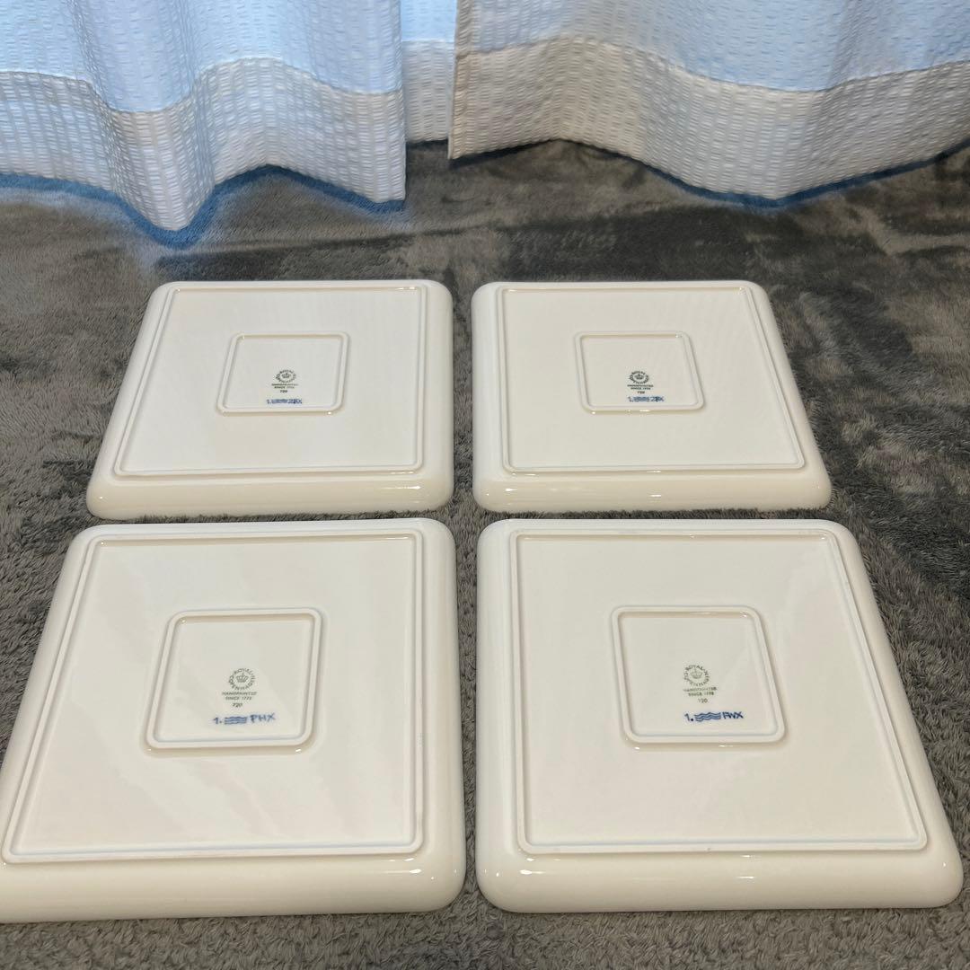 ロイヤルコペンハーゲン/スクエアプレート　４枚　新品