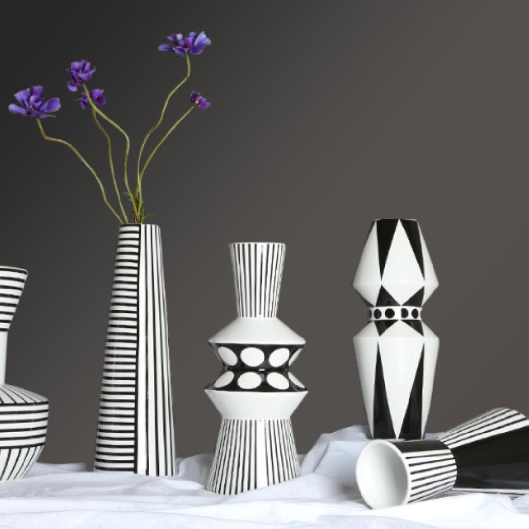 花瓶 フラワーアレンジ モノトーン レイアウト お正月 陶器 新品 数量