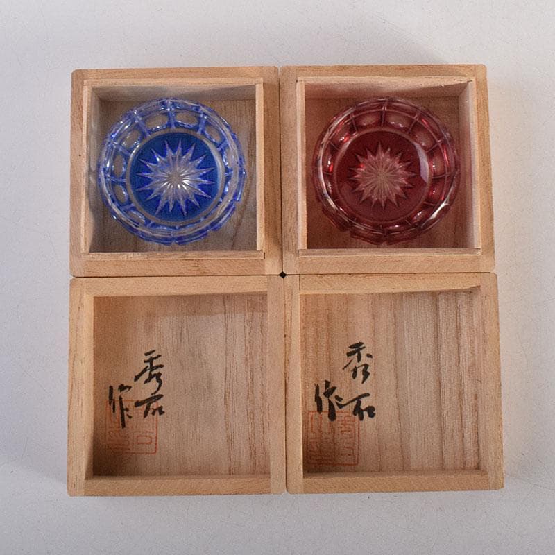 堀口硝子 須田秀石作 江戸切子 玉格子文 小鉢 共箱 2点 D R8799 - メルカリ