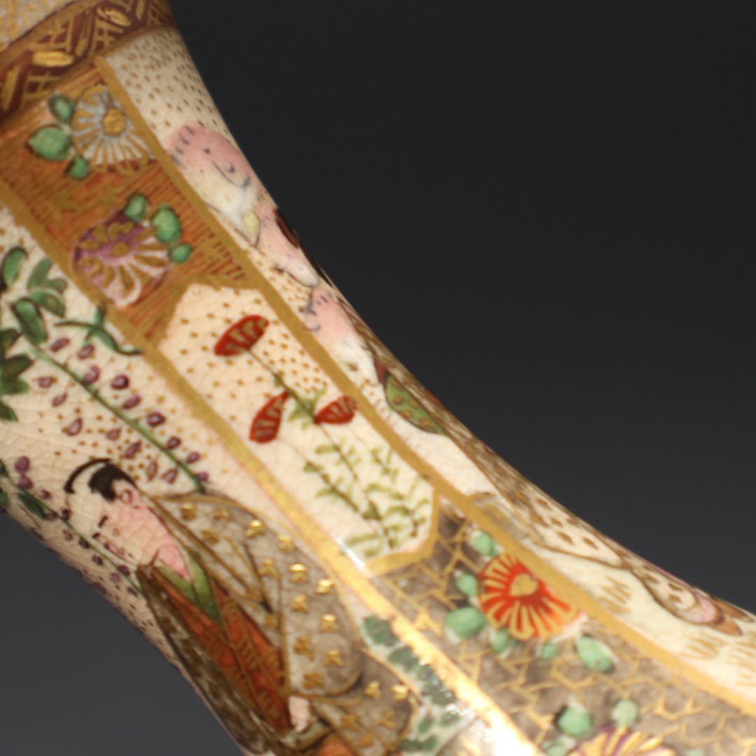 薩摩焼 花見図花瓶 骨董 里帰り 明治 R1573ダS - メルカリ