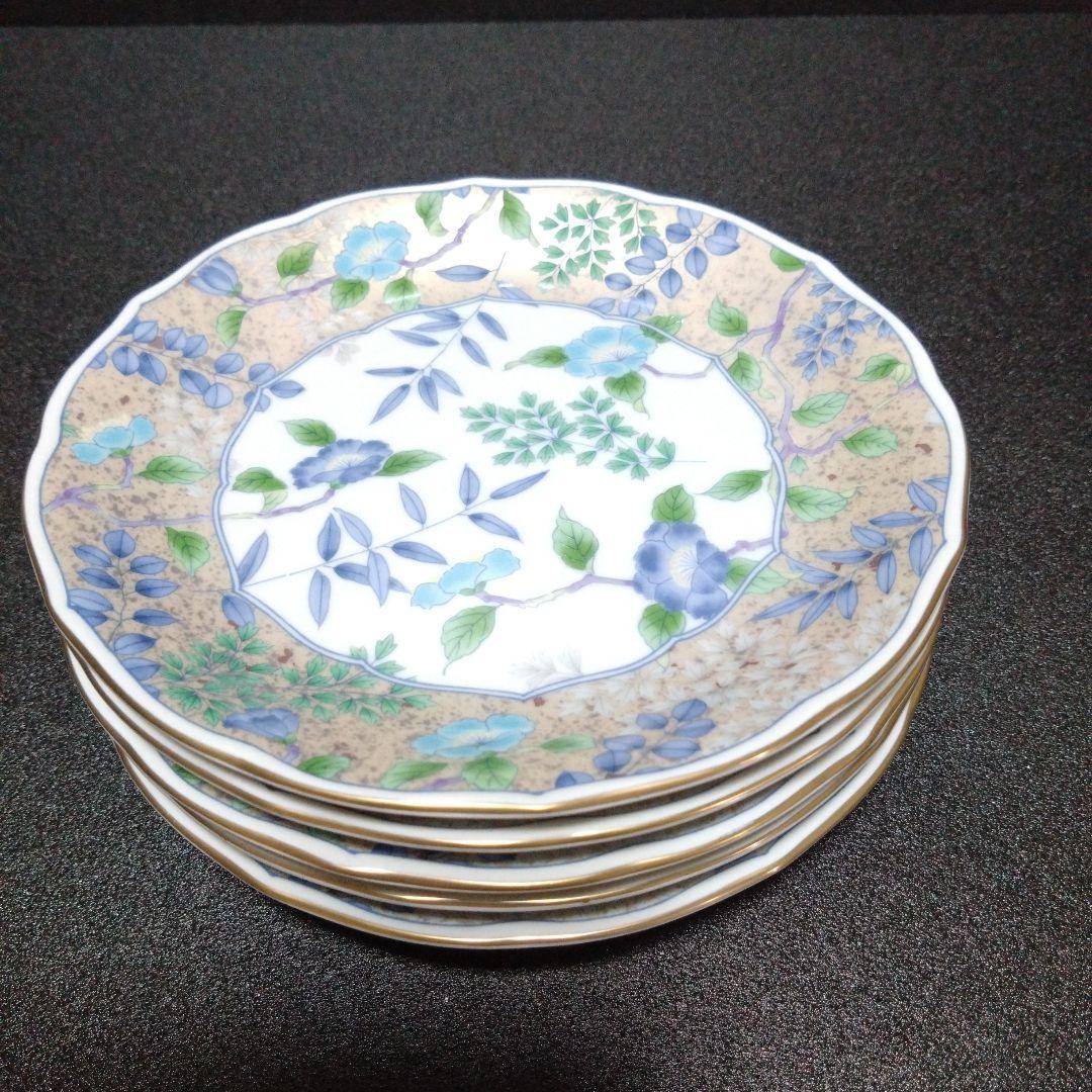 未使用 美濃焼 庫山窯 銘々皿5枚中皿　お祝い