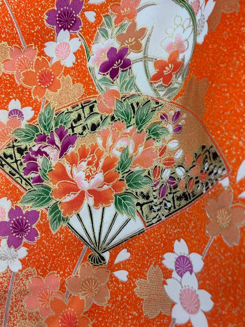 7歳　七五三　正絹着物、古典柄　帯　帯揚げ　帯締めのセット