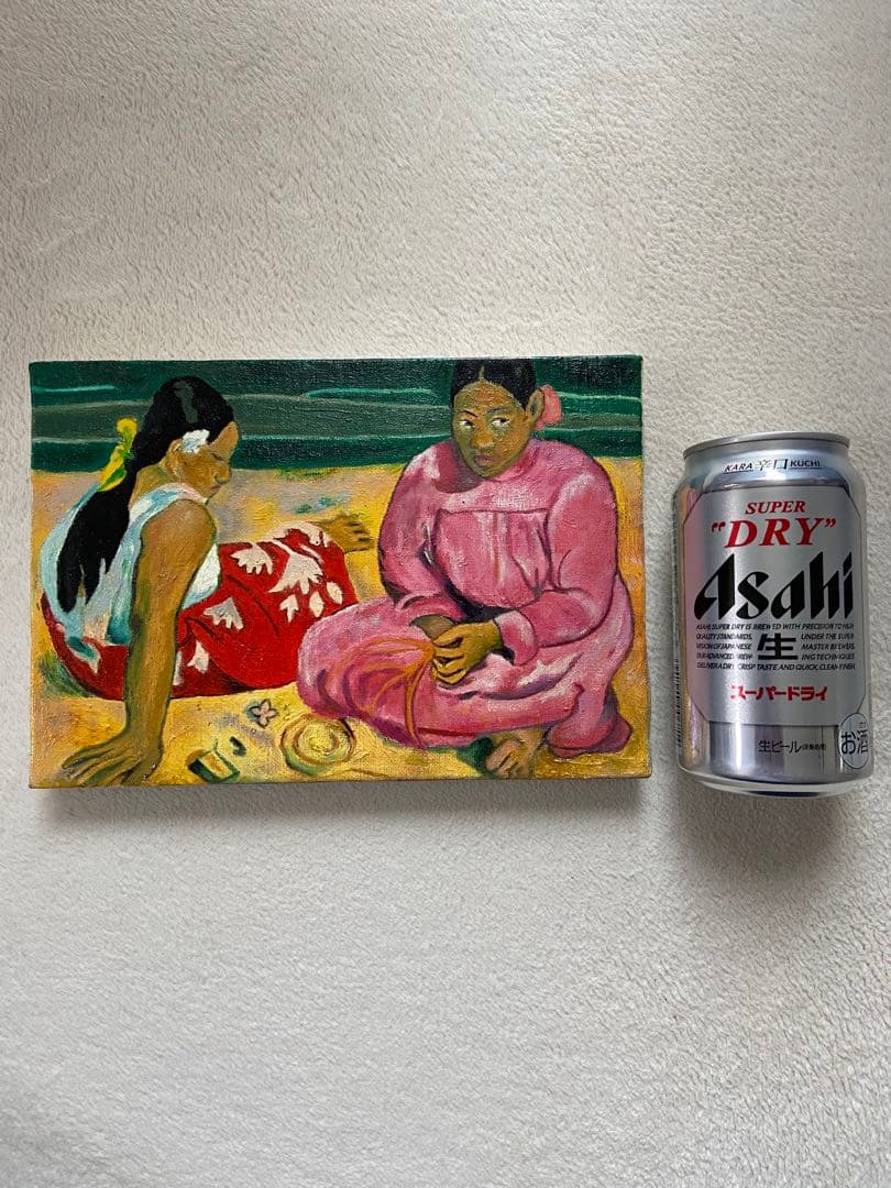 ゴーギャン 肉筆手描きの油絵模写画 浜辺の二人の女