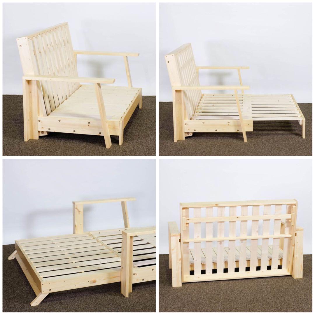 K 新品 北欧パイン ソファベッド セミダブル すのこベッド ソファ カントリー