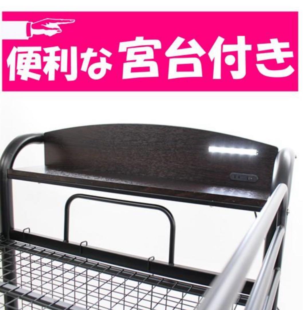 【直接引き取り】セミダブル ロフトベッド デスク付き　ホワイト