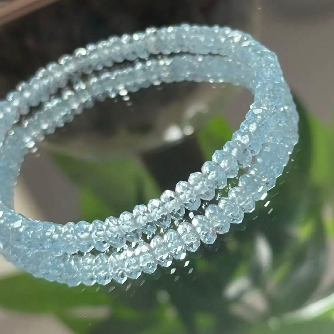 極上グレード【高品質】ブルートパーズ ブレスレット 天然石 美しい 11月誕生石