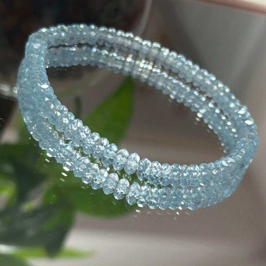 極上グレード【高品質】ブルートパーズ ブレスレット 天然石 美しい 11月誕生石