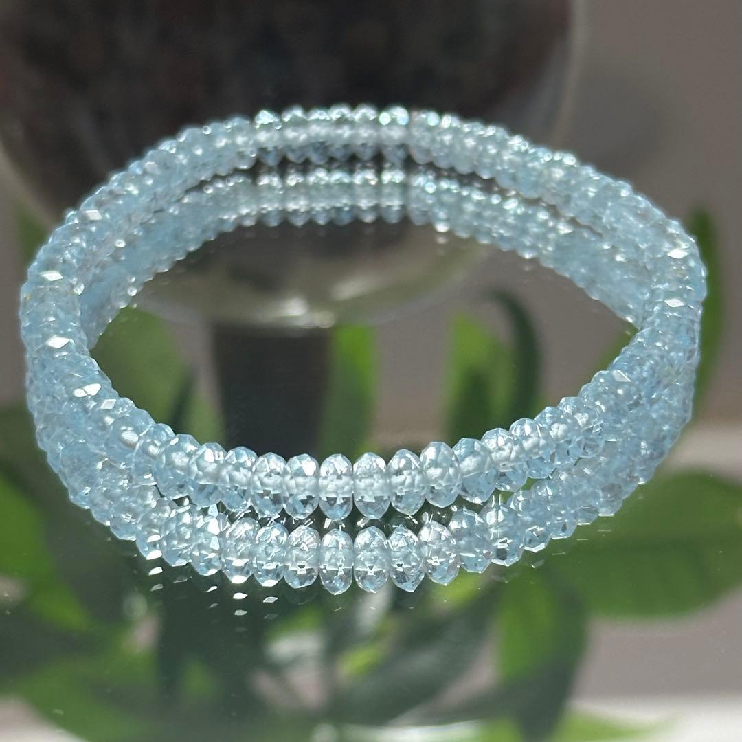 極上グレード【高品質】ブルートパーズ ブレスレット 天然石 美しい 11月誕生石