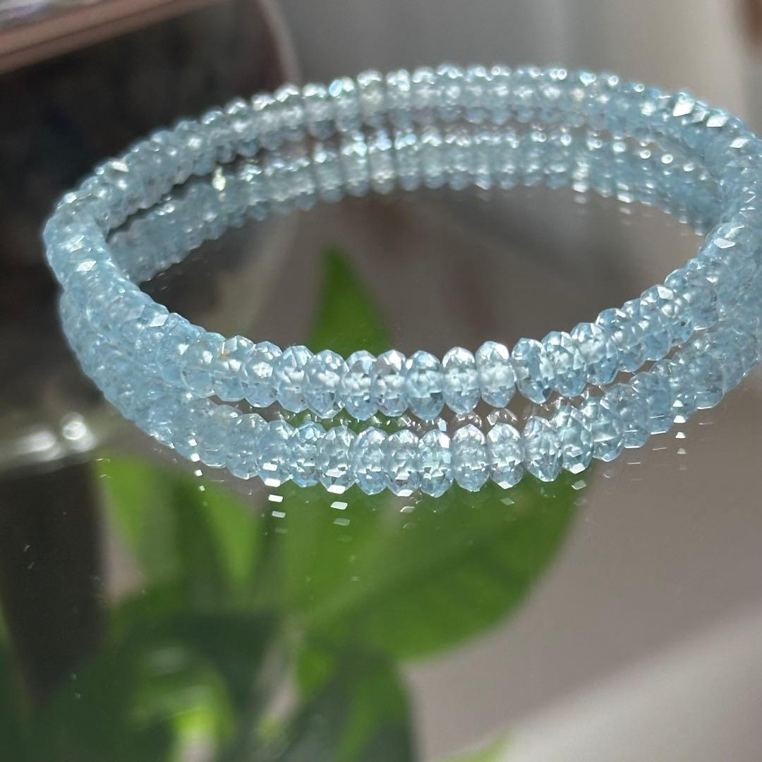 極上グレード【高品質】ブルートパーズ ブレスレット 天然石 美しい 11月誕生石