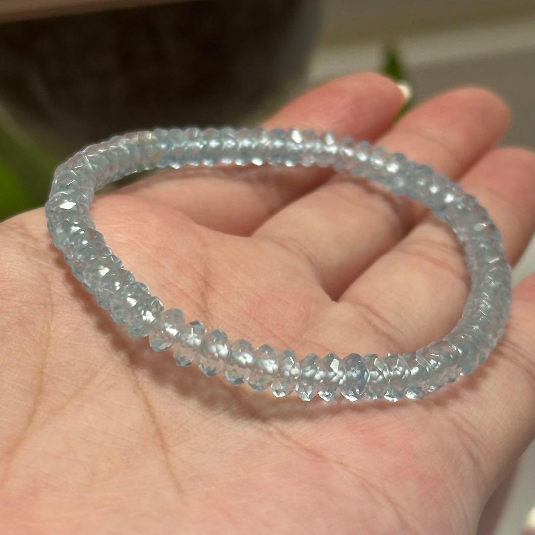 極上グレード【高品質】ブルートパーズ ブレスレット 天然石 美しい 11月誕生石