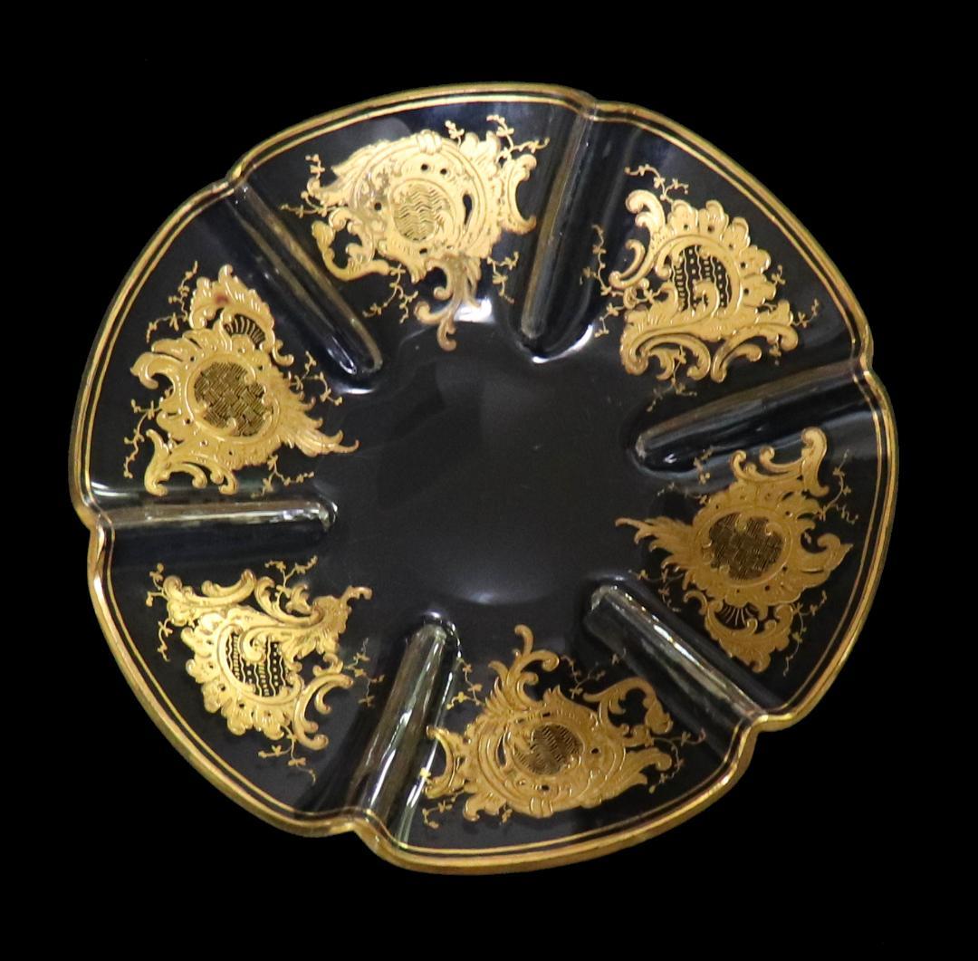 オールド・バカラ 1890年頃 高級 24金彩ロココトレー ルイ15世 小物入れ