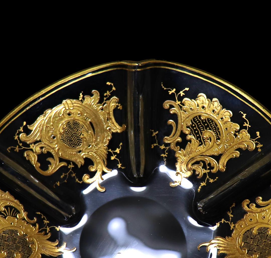 オールド・バカラ 1890年頃 高級 24金彩ロココトレー ルイ15世 小物入れ