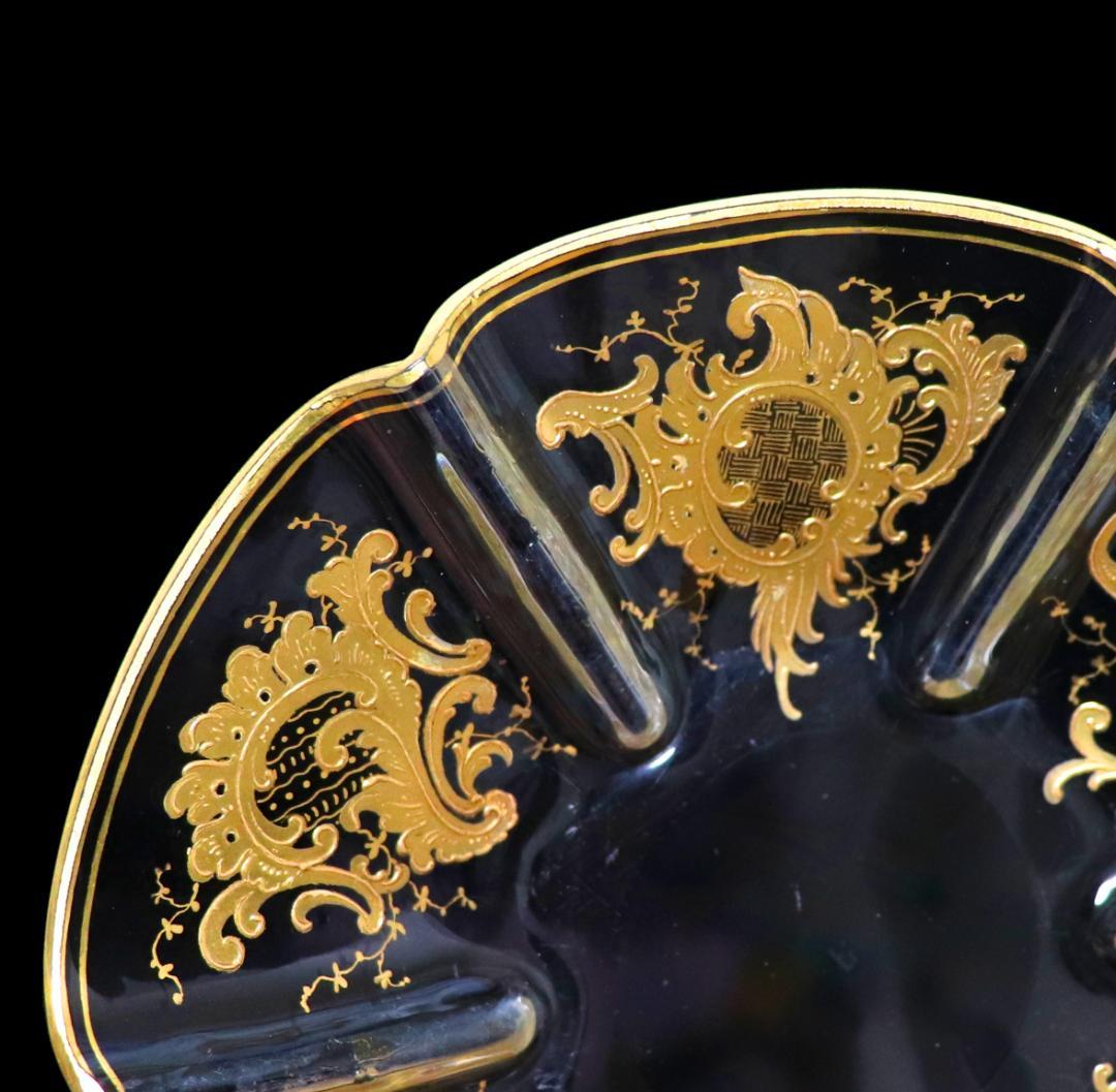 オールド・バカラ 1890年頃 高級 24金彩ロココトレー ルイ15世 小物入れ