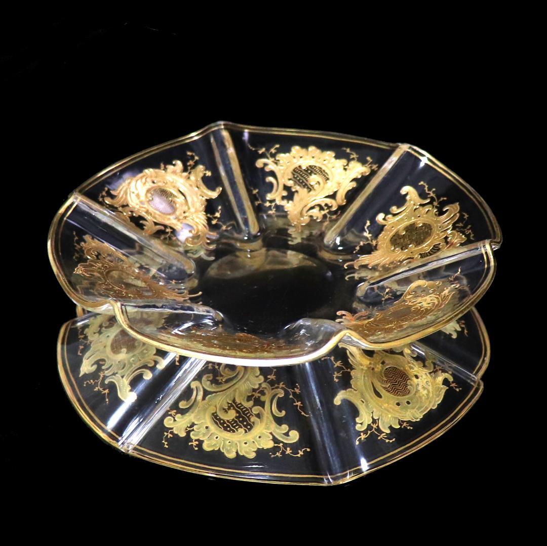 オールド・バカラ 1890年頃 高級 24金彩ロココトレー ルイ15世 小物入れ