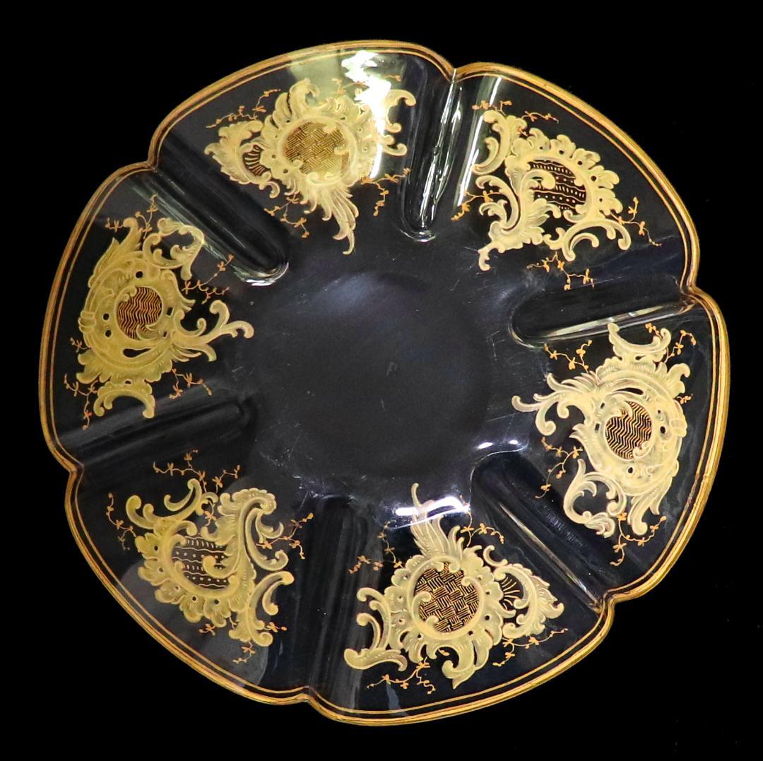 オールド・バカラ 1890年頃 高級 24金彩ロココトレー ルイ15世 小物入れ