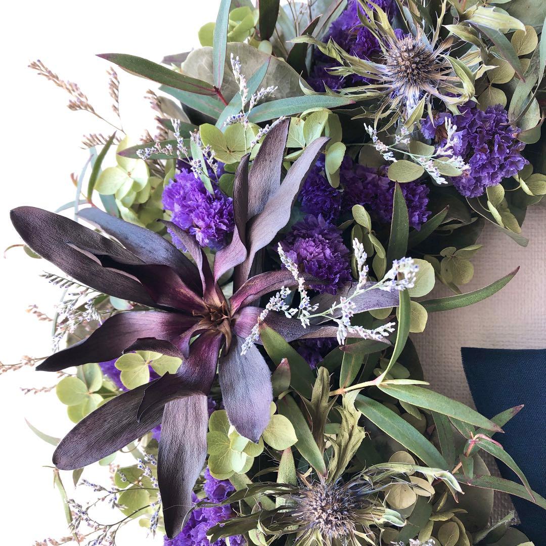 ＊Natural＊ユーカリとリューカのパープルリース☆ドライフラワーリース