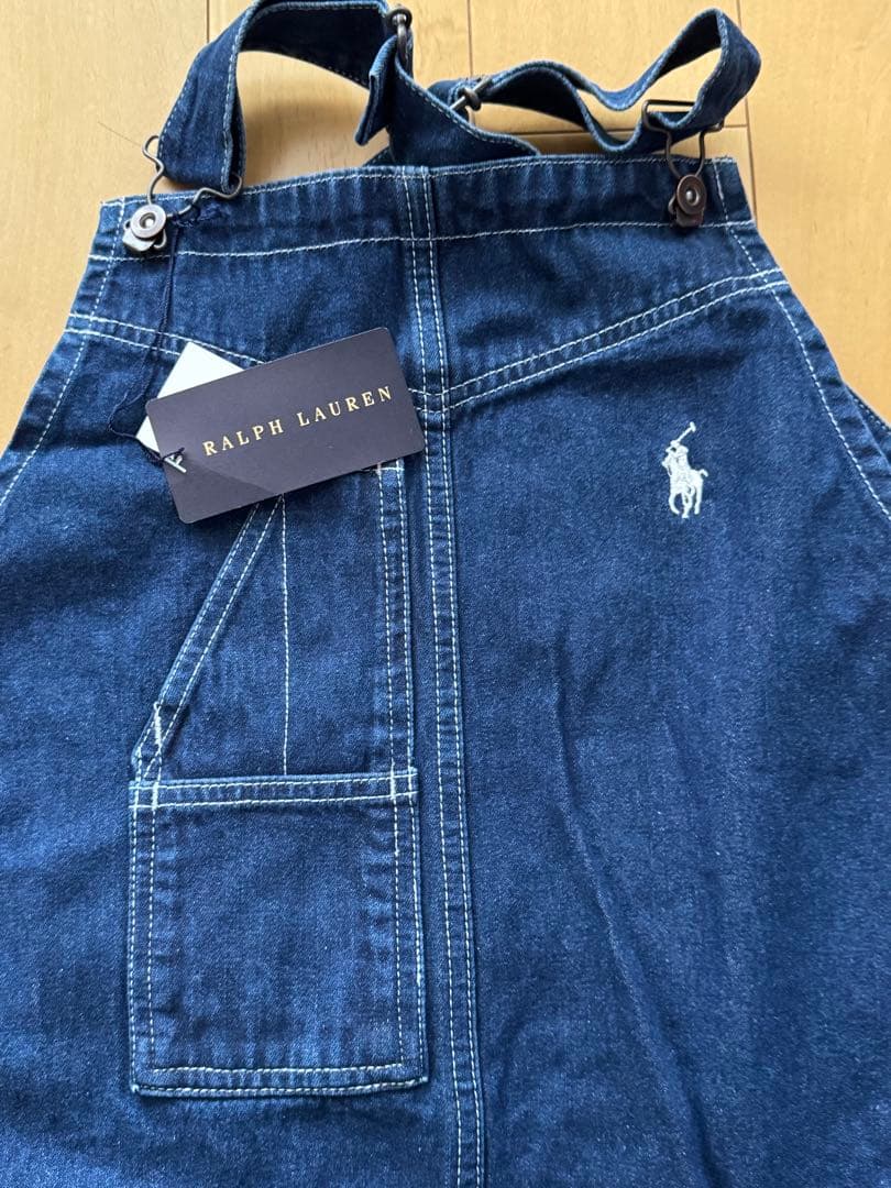 新品 RALPH LAUREN ダークデニム オーバーオールエプロン タグ付の通販