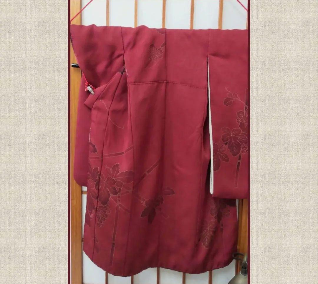HM　SDサイズお振り袖セット　臙脂ｘ葡萄