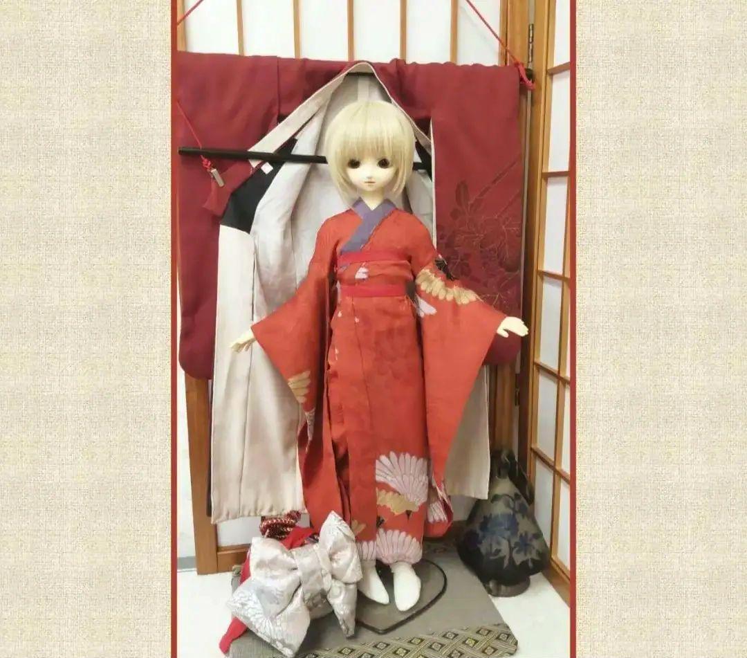 HM　SDサイズお振り袖セット　臙脂ｘ葡萄