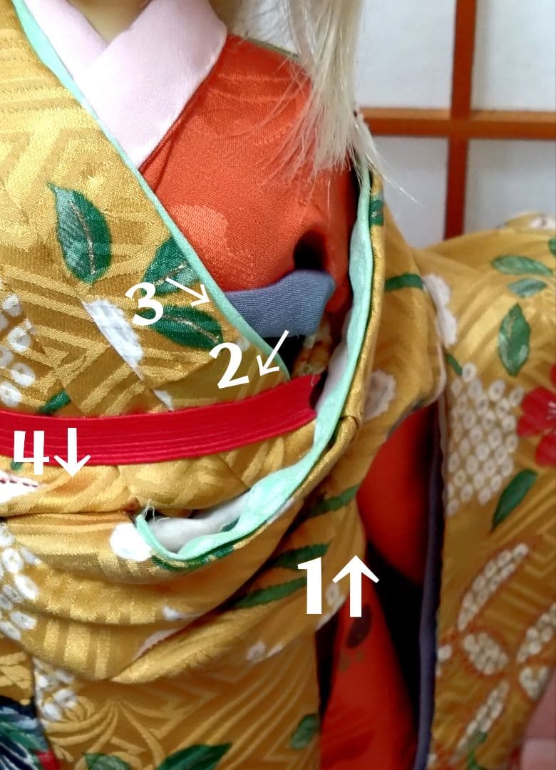 HM　SDサイズお振り袖セット　臙脂ｘ葡萄