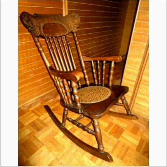 狼 木彫り ロッキングチェア アンティーク インテリア イス 椅子 ビンテージ