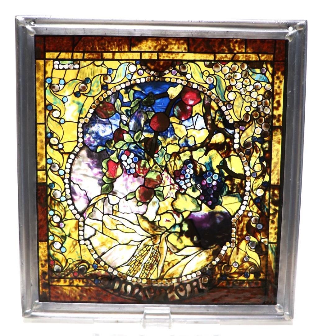 ルイス・C・ティファニー オータム ヴィンテージ ステンドグラス 秋の風景