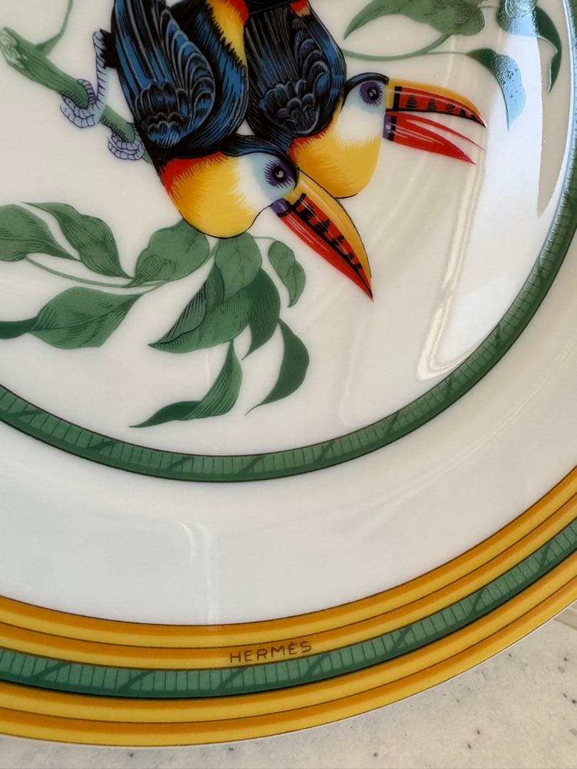 HERMES エルメス Toucan トゥカン プレート 19cm 鳥柄 未使用