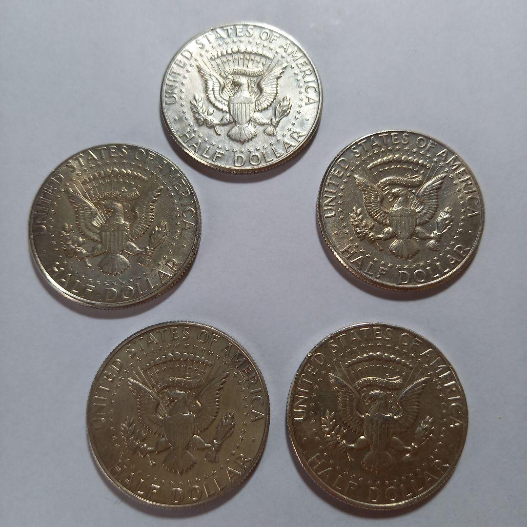 銀貨 1967年 ケネディハーフダラー 5枚set 量目51.62g - メルカリ