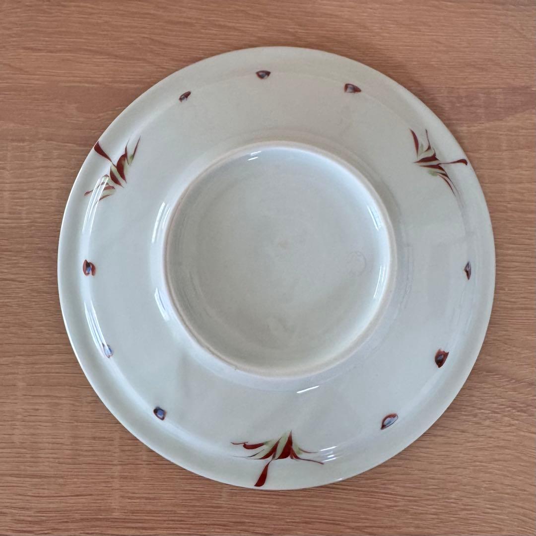〈未使用木箱付〉廣永窯 赤絵花文皿 陶器 川喜田半泥子