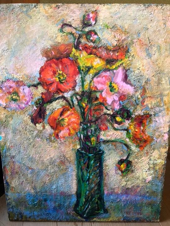 油絵 絵画 ポピーの花 ポピーの花/静物画/油絵/アート | 骨董・アンティークのオンライン