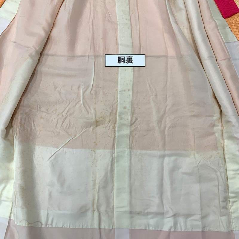 602ag25□七五三 七歳 女児 着物&袋帯&長襦袢 金彩 冊子□状態良好