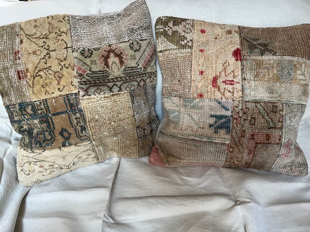 ビンテージラグ　パッチワーク　クッションカバーB 45×45 アンティーク