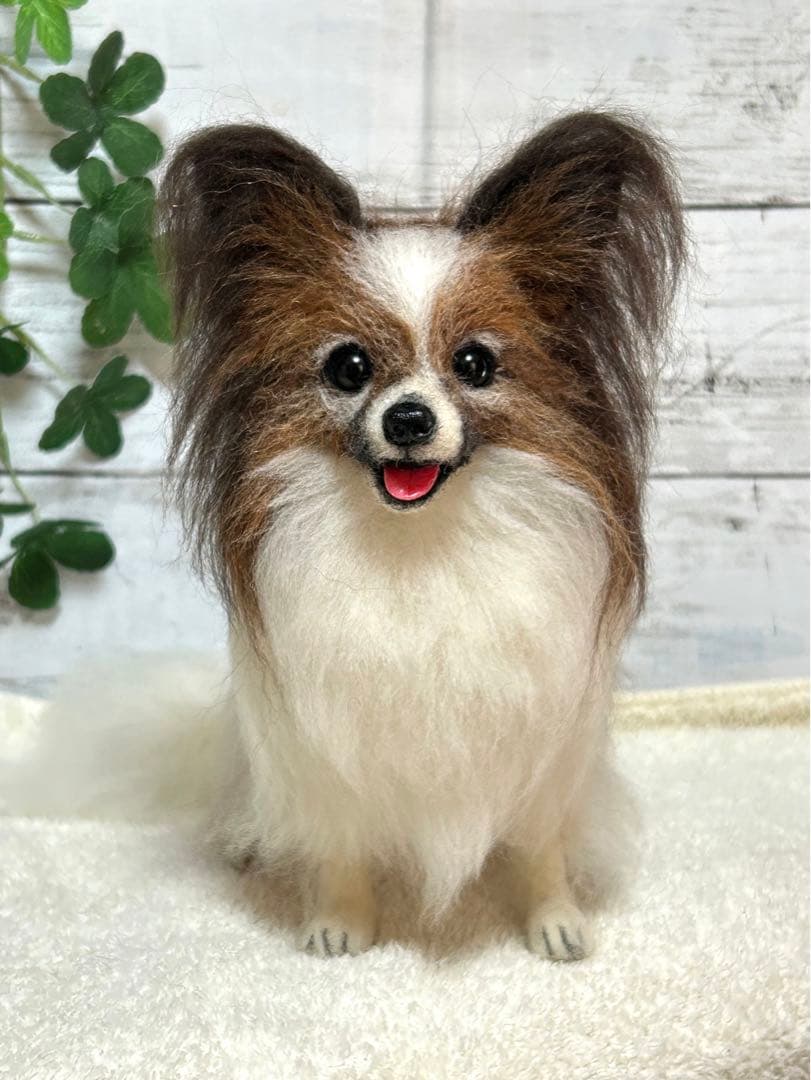 羊毛フェルト ハンドメイド 犬【パピヨン】ゆずりん様専用メモリアル