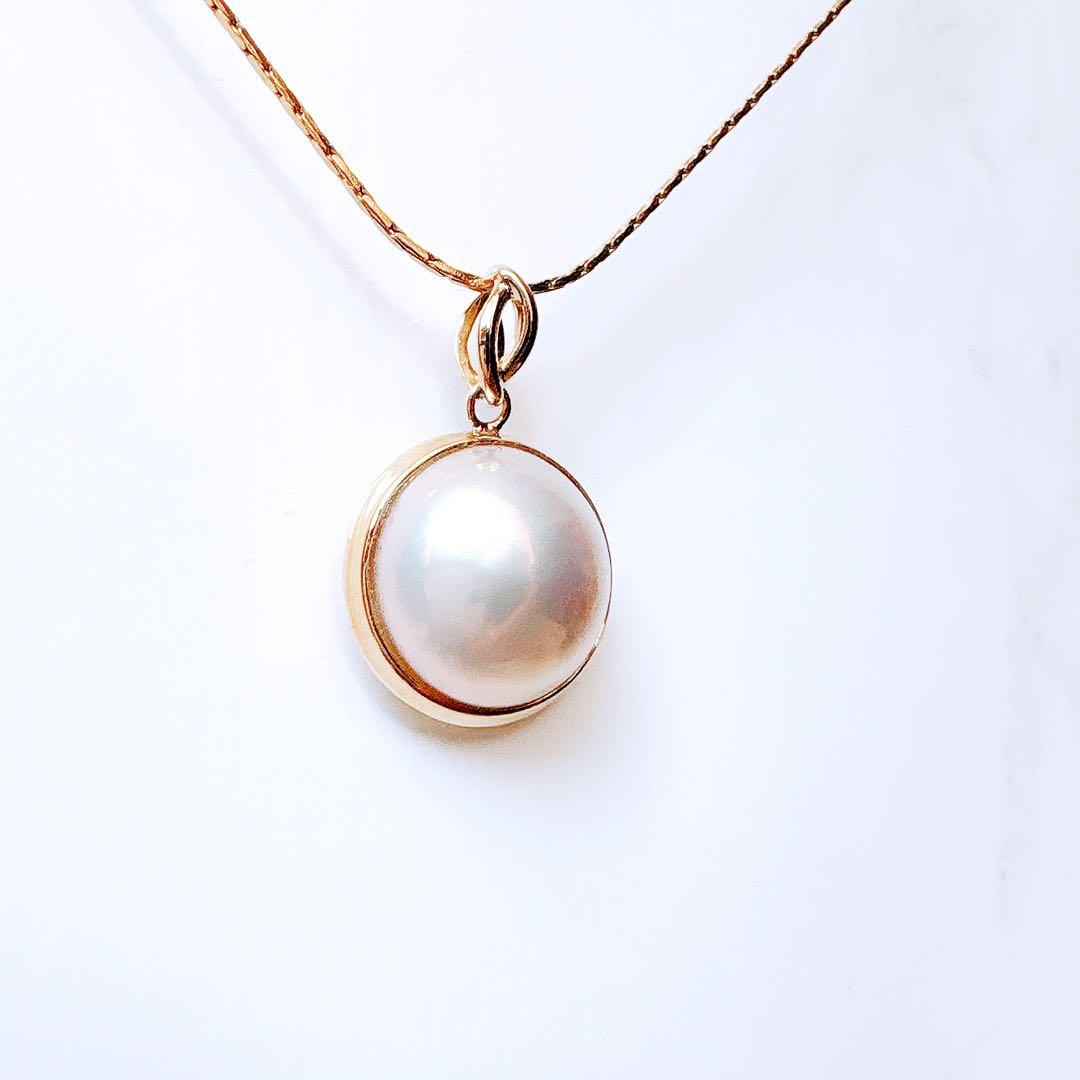 【未使用品】K18 マベパール ペンダントトップ