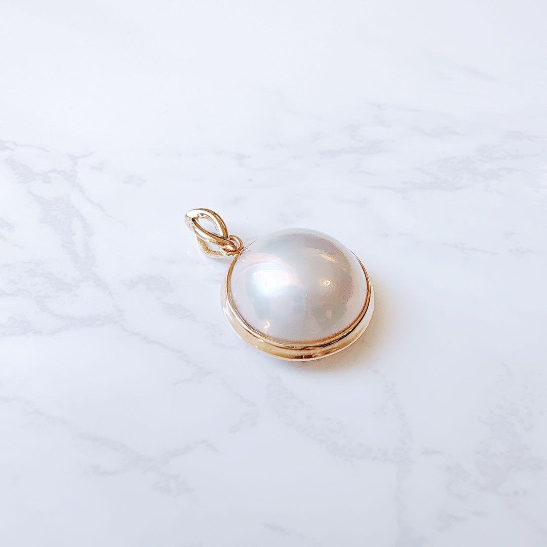 【未使用品】K18 マベパール ペンダントトップ