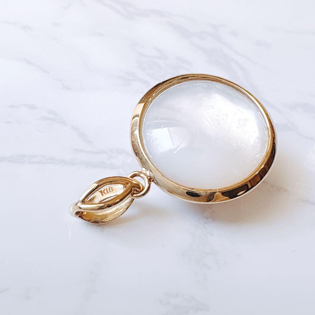 【未使用品】K18 マベパール ペンダントトップ