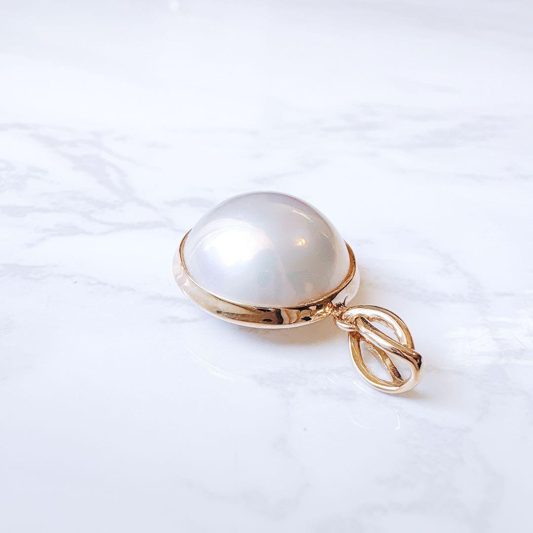 【未使用品】K18 マベパール ペンダントトップ