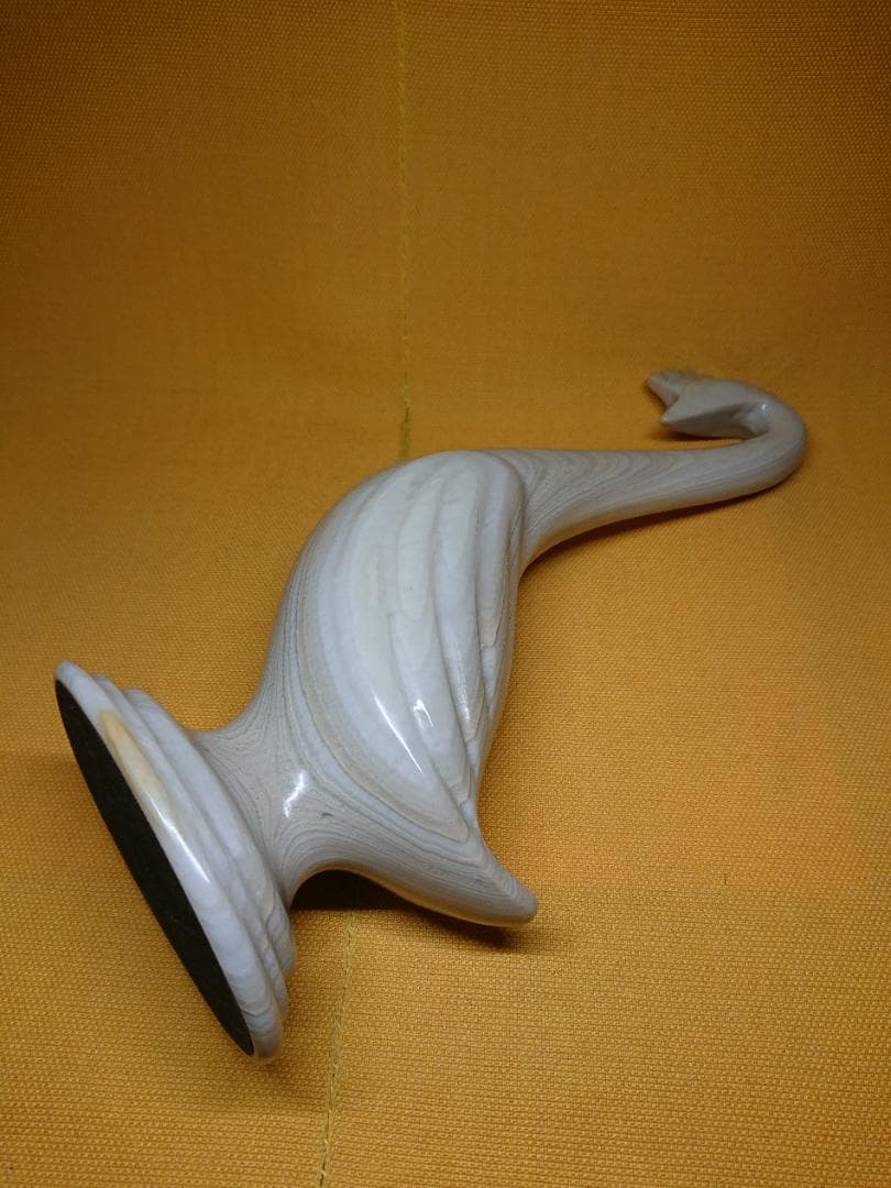 【美品】スワン　白鳥　天然石　彫刻　インテリア　置物　工芸品　美術品　A1394