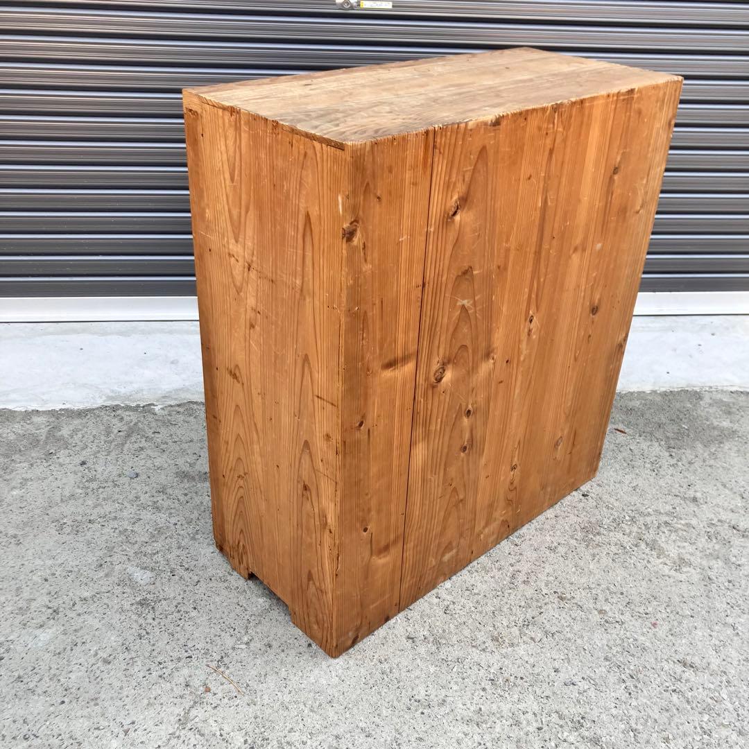 昭和レトロ 古家具 ガラス戸 木製キャビネット 食器棚 サイドボード