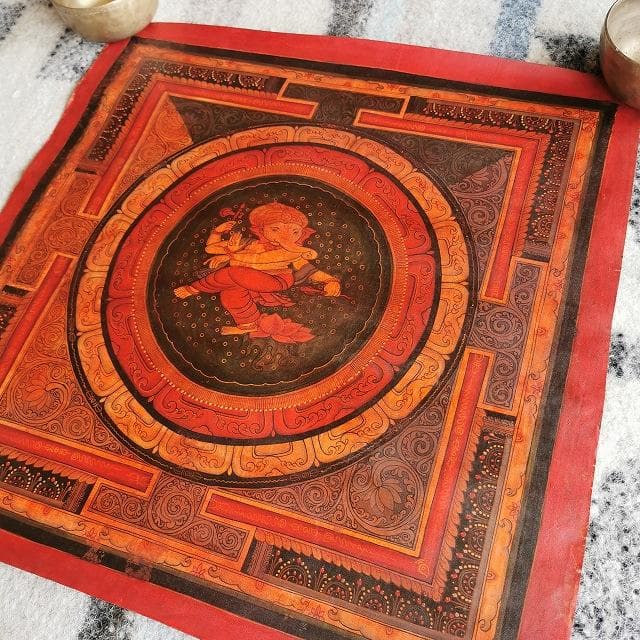 ガネーシャ 曼荼羅： タンカ 仏画（額縁なし） - メルカリ