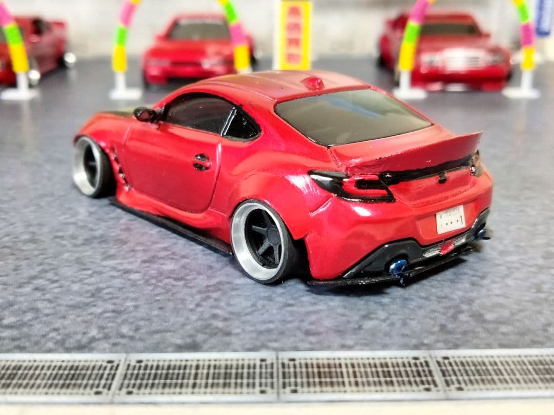 トミカ改造 トヨタ 86 フルエアロ 自作アルミリム d深リム ホット