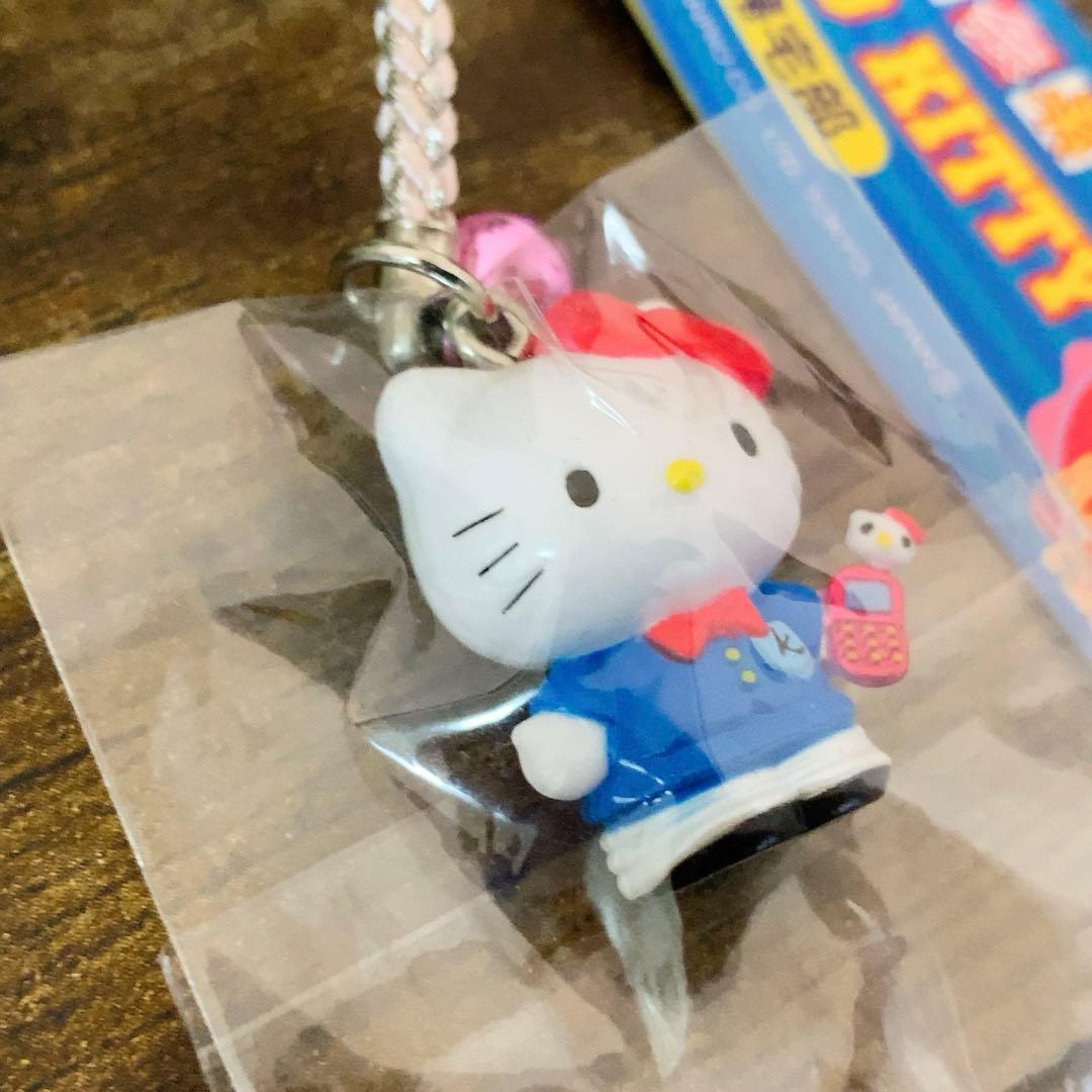 【激レア】ハローキティ 帰宅部 体育会系　根付　ストラップ　携帯電話　ガラケー