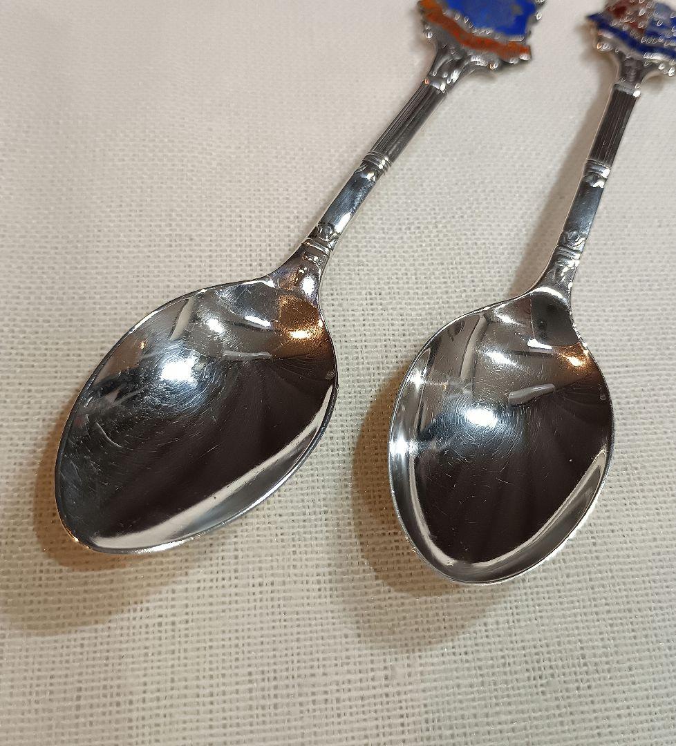 シルバー925　英国 スターリングシルバー スプーン2本セット　スーベニア