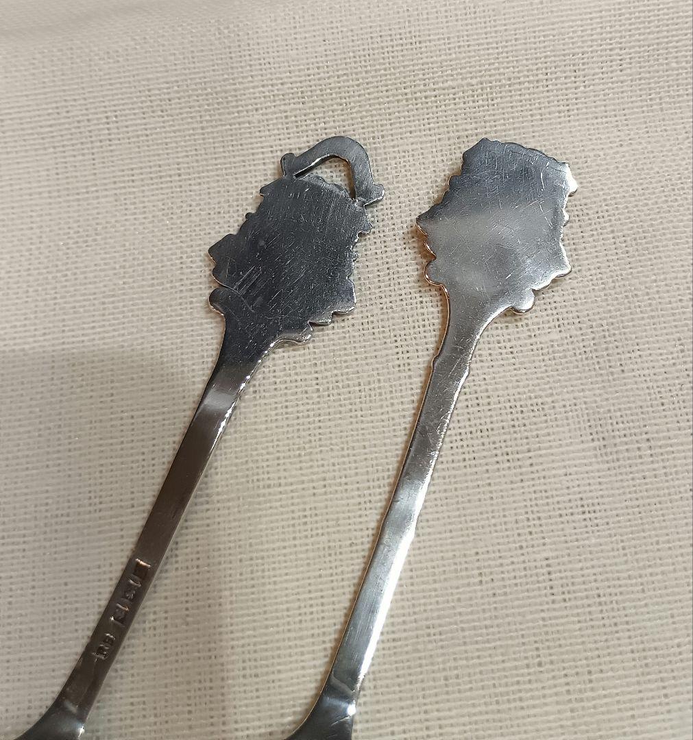 シルバー925　英国 スターリングシルバー スプーン2本セット　スーベニア