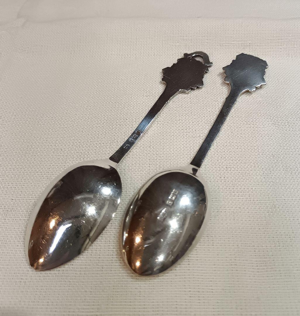 シルバー925　英国 スターリングシルバー スプーン2本セット　スーベニア