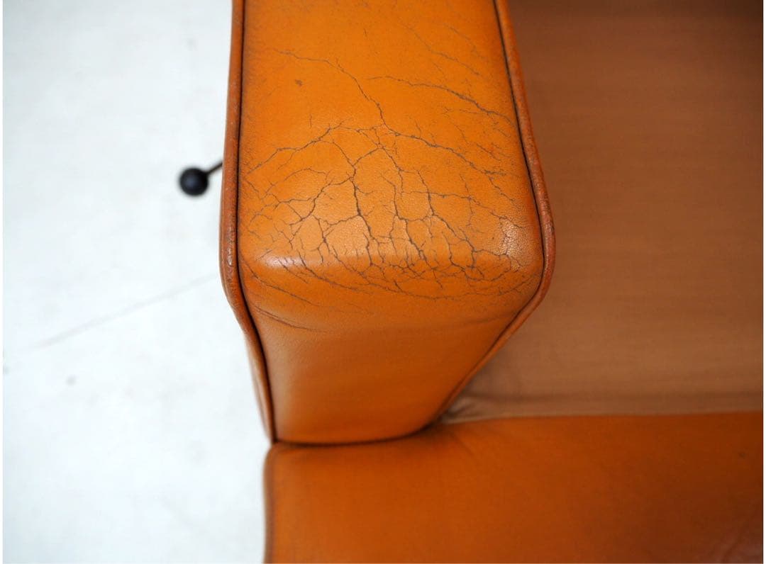 ビンテージVatne北欧バットネ　オットマン付本革1人掛けソファ